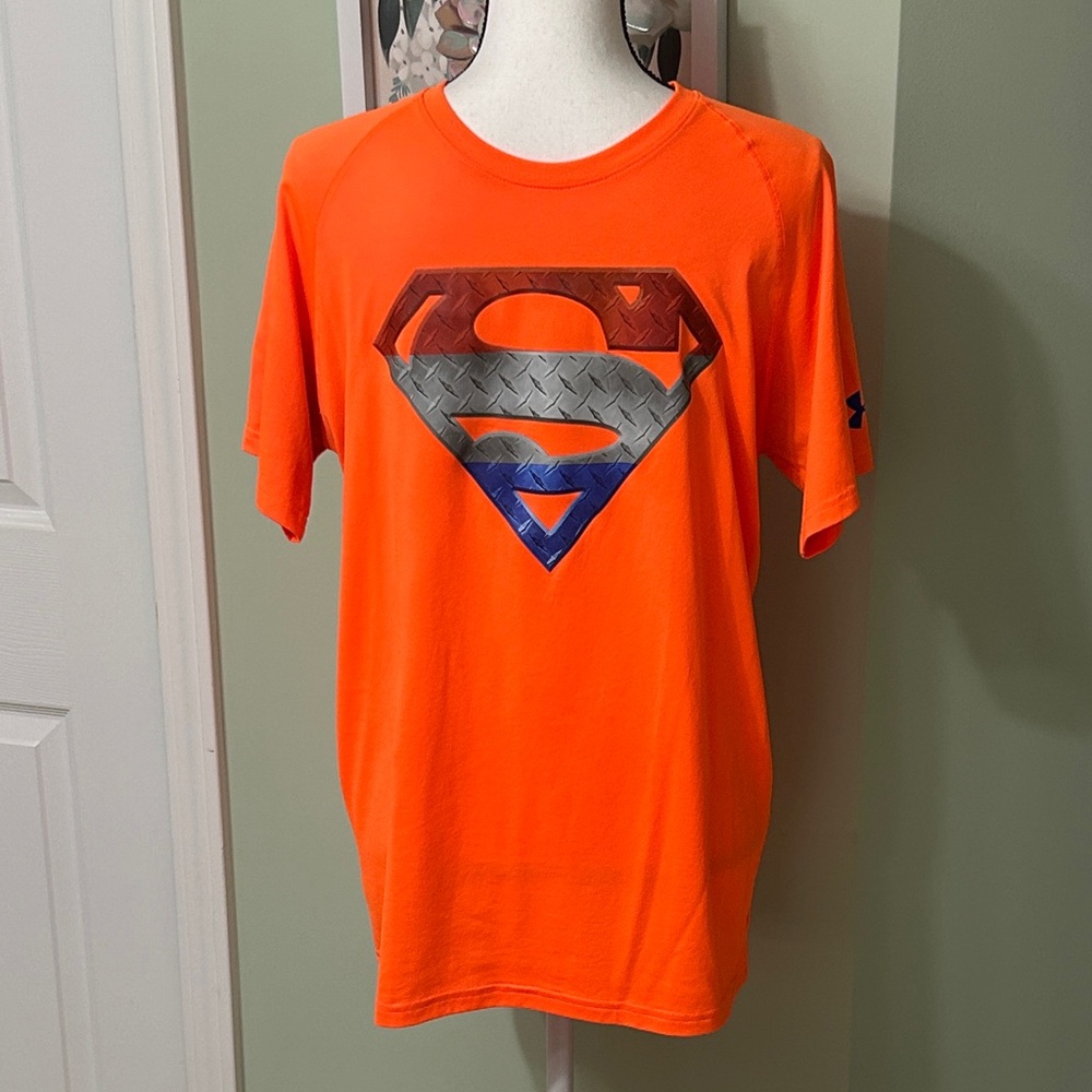 💯✅Under Armour Bright Orange Superman Tee